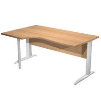 Scrivania Compact Sinistro Easy - 160 x 60/80/100 cm - Faggio/grigio alluminio Scrivania Compact Sinistro Easy - 160 x 60/80/100 cm - Faggio/grigio alluminio