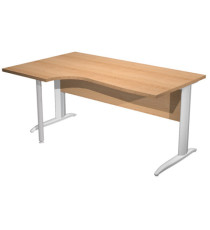 Scrivania Compact Sinistro Easy - 160 x 60/80/100 cm - Faggio/grigio alluminio Scrivania Compact Sinistro Easy - 160 x 60/80/100 cm - Faggio/grigio alluminio