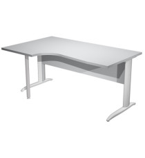 Scrivania Compact Sinistro Easy - 160 x 60/80/100 cm - Grigio/grigio alluminio Scrivania Compact Sinistro Easy - 160 x 60/80/100 cm - Grigio/grigio alluminio