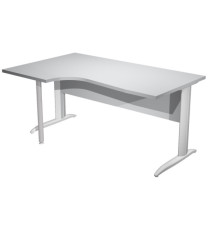 Scrivania Compact Sinistro Easy - 160 x 60/80/100 cm - Grigio/grigio alluminio Scrivania Compact Sinistro Easy - 160 x 60/80/100 cm - Grigio/grigio alluminio