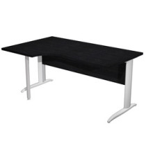 Scrivania Compact Sinistro Easy - 160 x 60/80/100 cm - Nero venato/grigio alluminio Scrivania Compact Sinistro Easy - 160 x 60/80/100 cm - Nero venato/grigio alluminio