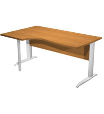 Scrivania Compact Sinistro Easy - 160 x 60/80/100 cm - Noce chiaro/grigio alluminio Scrivania Compact Sinistro Easy - 160 x 60/80/100 cm - Noce chiaro/grigio alluminio
