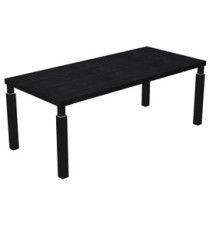 Scrivania direzionale Prestige Quadro - 210 x 90 cm - nero venato/nero Scrivania direzionale Prestige Quadro - 210 x 90 cm - nero venato/nero