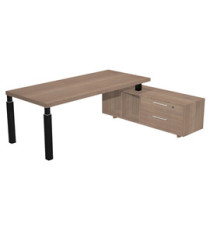 Scrivania direzionale Prestige Quadro - con mobile di servizio - 180 x 90 cm - ciliegio arabis/nero Scrivania direzionale Prestige Quadro - con mobile di servizio - 180 x 90 cm - ciliegio arabis/nero