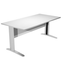 Scrivania Easy fianchi verniciati effetto cromato - lineare - 120 x 80 x 72 cm - grigio Scrivania Easy fianchi verniciati effetto cromato - lineare - 120 x 80 x 72 cm - grigio