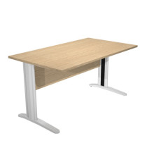Scrivania Easy fianchi verniciati effetto cromato - lineare - 140 x 80 x 72 cm - rovere Scrivania Easy fianchi verniciati effetto cromato - lineare - 140 x 80 x 72 cm - rovere
