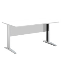 Scrivania Easy fianchi verniciati effetto cromato - lineare - 160 x 80 x 72 cm - bianco Scrivania Easy fianchi verniciati effetto cromato - lineare - 160 x 80 x 72 cm - bianco