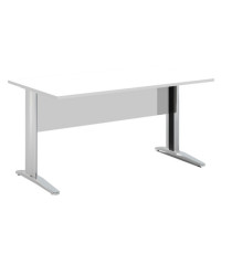 Scrivania Easy fianchi verniciati effetto cromato - lineare - 160 x 80 x 72 cm - bianco Scrivania Easy fianchi verniciati effetto cromato - lineare - 160 x 80 x 72 cm - bianco