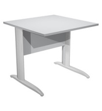 Scrivania Easy fianchi verniciati effetto cromato - lineare - 80 x 80 x 72 cm - grigio Scrivania Easy fianchi verniciati effetto cromato - lineare - 80 x 80 x 72 cm - grigio