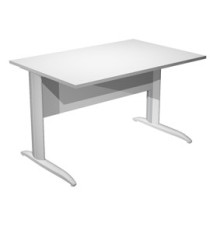 Scrivania lineare Easy - 120 x 80 x 72 cm - Bianco/grigio alluminio Scrivania lineare Easy - 120 x 80 x 72 cm - Bianco/grigio alluminio