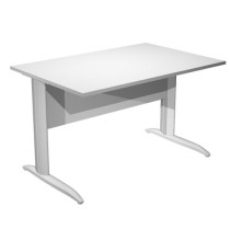 Scrivania lineare Easy - 120 x 80 x 72 cm - Bianco/grigio alluminio Scrivania lineare Easy - 120 x 80 x 72 cm - Bianco/grigio alluminio