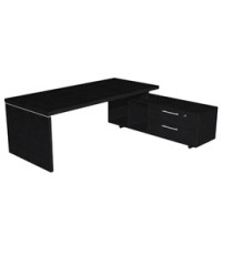 Scrivania Manager Prestige - con mobile servizio reversibile - 180 x 90 x 74 cm - nero venato Scrivania Manager Prestige - con mobile servizio reversibile - 180 x 90 x 74 cm - nero venato