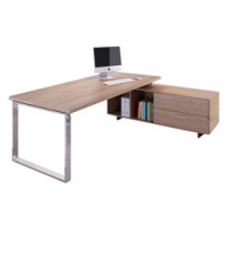 Scrivania Manager Prestige Metal - con mobile servizio reversibile - 180 x 90 x 74 cm - ciliegio arabis Scrivania Manager Prestige Metal - con mobile servizio reversibile - 180 x 90 x 74 cm - ciliegio arabis