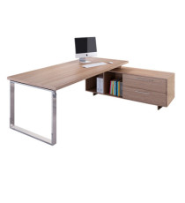 Scrivania Manager Prestige Metal - con mobile servizio reversibile - 180 x 90 x 74 cm - ciliegio arabis Scrivania Manager Prestige Metal - con mobile servizio reversibile - 180 x 90 x 74 cm - ciliegio arabis
