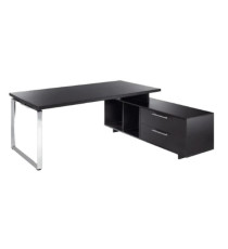 Scrivania Manager Prestige Metal - con mobile servizio reversibile - 180 x 90 x 74 cm - nero venato Scrivania Manager Prestige Metal - con mobile servizio reversibile - 180 x 90 x 74 cm - nero venato