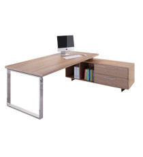 Scrivania Manager Prestige Metal - con mobile servizio reversibile - 210 x 90 x 74 cm - ciliegio arabis Scrivania Manager Prestige Metal - con mobile servizio reversibile - 210 x 90 x 74 cm - ciliegio arabis