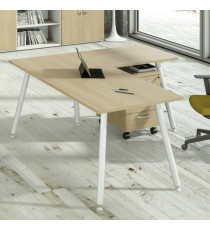 Scrivania Skinny Metal - 140 x 80 x H 74,4 cm - bianco / rovere Scrivania Skinny Metal - 140 x 80 x H 74,4 cm - bianco / rovere