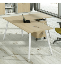 Scrivania Skinny Metal - 160 x 80 x H 74,4 cm - bianco / rovere Scrivania Skinny Metal - 160 x 80 x H 74,4 cm - bianco / rovere