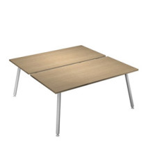 Scrivania Skinny Metal a 2 postazioni contrapp. - 160 x 166 cm - bianco / rovere Scrivania Skinny Metal a 2 postazioni contrapp. - 160 x 166 cm - bianco / rovere