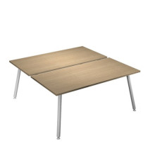 Scrivania Skinny Metal a 2 postazioni contrapp. - 160 x 166 cm - bianco / rovere Scrivania Skinny Metal a 2 postazioni contrapp. - 160 x 166 cm - bianco / rovere