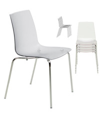 Sedia Aeterna - 48 x 53 x 82 cm - policarbonato - trasparente goffrata - Grandsoleil - conf. 4 pezzi Sedia Aeterna - 48 x 53 x 82 cm - policarbonato - trasparente goffrata - Grandsoleil - conf. 4 pezzi