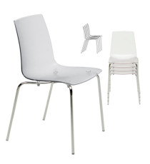 Sedia Aeterna - 48 x 53 x 82 cm - policarbonato - trasparente goffrata - Grandsoleil - conf. 4 pezzi Sedia Aeterna - 48 x 53 x 82 cm - policarbonato - trasparente goffrata - Grandsoleil - conf. 4 pezzi
