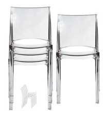 Sedia B-side - 48 x 50 x 81,5 cm - policarbonato - trasparente - Grandsoleil - conf. 4 pezzi Sedia B-side - 48 x 50 x 81,5 cm - policarbonato - trasparente - Grandsoleil - conf. 4 pezzi