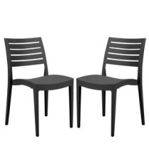 Sedia Firenze - 49 x 51 x 80 cm - polipropilene - antracite - Grandsoleil - conf. 2 pezzi Sedia Firenze - 49 x 51 x 80 cm - polipropilene - antracite - Grandsoleil - conf. 2 pezzi