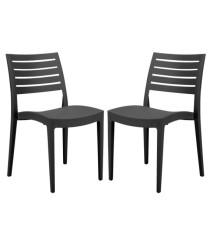 Sedia Firenze - 49 x 51 x 80 cm - polipropilene - antracite - Grandsoleil - conf. 2 pezzi Sedia Firenze - 49 x 51 x 80 cm - polipropilene - antracite - Grandsoleil - conf. 2 pezzi