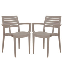 Sedia Firenze - con braccioli - 59 x 51 x 80 cm - polipropilene - juta - Grandsoleil - conf. 2 pezzi Sedia Firenze - con braccioli - 59 x 51 x 80 cm - polipropilene - juta - Grandsoleil - conf. 2 pezzi