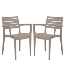 Sedia Firenze - con braccioli - 59 x 51 x 80 cm - polipropilene - juta - Grandsoleil - conf. 2 pezzi Sedia Firenze - con braccioli - 59 x 51 x 80 cm - polipropilene - juta - Grandsoleil - conf. 2 pezzi