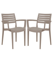 Sedia Firenze - con braccioli - 59 x 51 x 80 cm - polipropilene - juta - Grandsoleil - conf. 2 pezzi Sedia Firenze - con braccioli - 59 x 51 x 80 cm - polipropilene - juta - Grandsoleil - conf. 2 pezzi