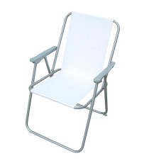 Sedia pieghevole Relax - 76 x 47 x 53 cm - acciaio verniciato/PVC - bianco - Garden Friend