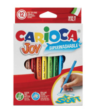 Pennarelli Joy - punta 2,6mm - colori assortiti - lavabili - Carioca - scatola 12 pezzi