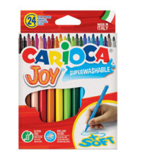 Pennarelli Joy - punta 2,6mm - colori assortiti - lavabili - Carioca - scatola 24 pezzi