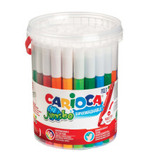 Pennarelli Jumbo - punta 6,0mm - colori assortiti - lavabili - Carioca - barattolo 50 pezzi