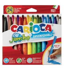Pennarelli Jumbo - punta 6,0mm - colori assortiti - lavabili - Carioca - scatola 24 pezzi