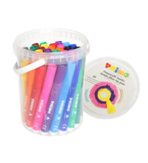 Pennarelli Jumbo - punta ø7,6mm - colori assortiti - Primo - secchiello 36 pezzi Pennarelli Jumbo - punta ø7,6mm - colori assortiti - Primo - secchiello 36 pezzi