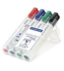 Pennarelli Lumocolor whiteboard 351 - tratto 2 mm - colori assortiti - Staedtler - conf. 4 pezzi