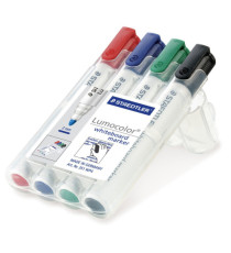 Pennarelli Lumocolor whiteboard 351 - tratto 2 mm - colori assortiti - Staedtler - conf. 4 pezzi