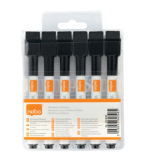 Pennarelli magnetici per lavagne bianche - nero - Nobo / Rexel - conf. 6 pezzi Pennarelli magnetici per lavagne bianche - nero - Nobo / Rexel - conf. 6 pezzi