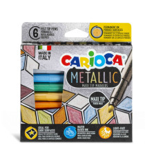 Pennarelli Maxi Metallic - colori assortiti - Carioca - scatola 6 pezzi