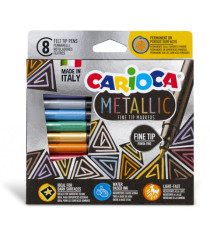 Pennarelli Metallic - punta fine - colori assortiti - Carioca - scatola 8 pezzi