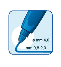 Pennarelli Office punta feltro - punta maxi - tratto 0,80-2,00mm - blu  - Tratto - conf. 12 pezzi