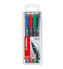 Pennarelli OHPen 841 universal permanente  - punta superfine 0,4mm - astuccio  4 colori - Stabilo Pennarelli OHPen 841 universal permanente  - punta superfine 0,4mm - astuccio  4 colori - Stabilo