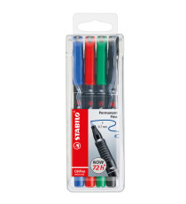 Pennarelli OHPen 842 universal permanente - punta fine 0,7mm - astuccio 4 colori - Stabilo