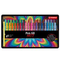 Pennarelli Pen 68 - colori assortii - Stabilo - scatola in metallo 40 pezzi Pennarelli Pen 68 - colori assortii - Stabilo - scatola in metallo 40 pezzi