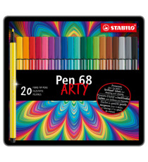 Pennarelli Pen 68 - colori assortiti - Stabilo - scatola in metallo 20 pezzi Pennarelli Pen 68 - colori assortiti - Stabilo - scatola in metallo 20 pezzi