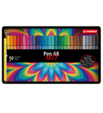 Pennarelli Pen 68 - colori assortiti - Stabilo - scatola in metallo 30 pezzi Pennarelli Pen 68 - colori assortiti - Stabilo - scatola in metallo 30 pezzi