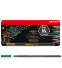 Pennarelli Pen 68 - colori assortiti metallic - Stabilo - scatola in metallo 8 pezzi Pennarelli Pen 68 - colori assortiti metallic - Stabilo - scatola in metallo 8 pezzi